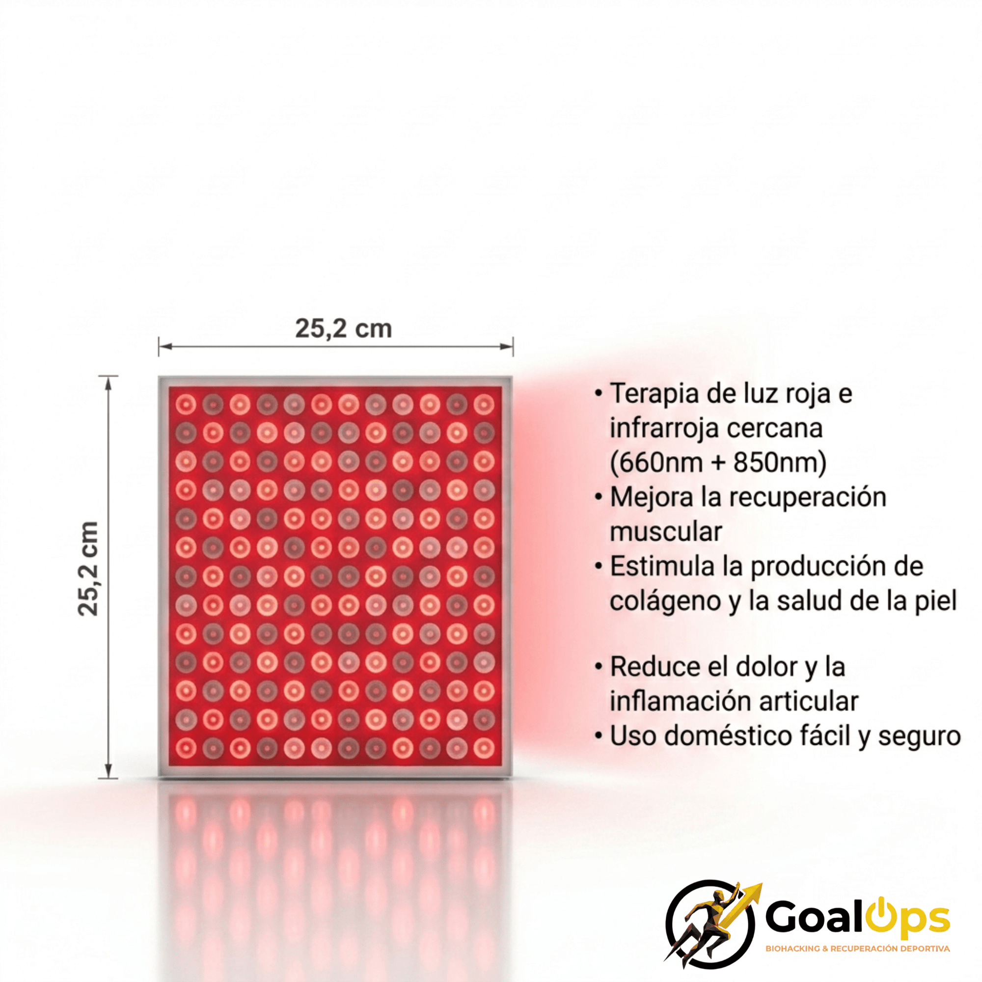 Panel Luz Roja Goal0ps | Iluminación Circadiana para Recuperación Nocturna
